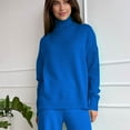 thumbnail image 1 of Thick Turtleneck Knitted Sweater Women Set 2022 Autumn Winter Casual Wide Leg Pants Female Suit Solid Pullover Tops Lady Suits, 1 of 6