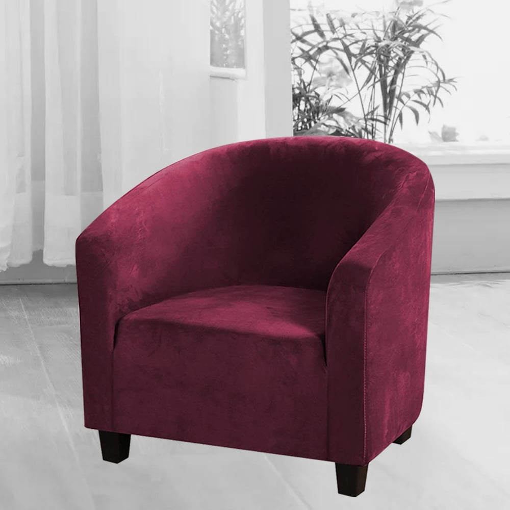Thick Velvet Club Chair Slipcover, Stretch Armchair Covers Tub Chair