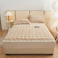 thumbnail image 1 of Thick Velvet Mattress Pad Quilted Flannel Mattress Topper Non Slip Bottom Soft Warm Foldable Bed Pad Polyester Fiber Washable Mattress Protector For Winter Bedding, 1 of 7