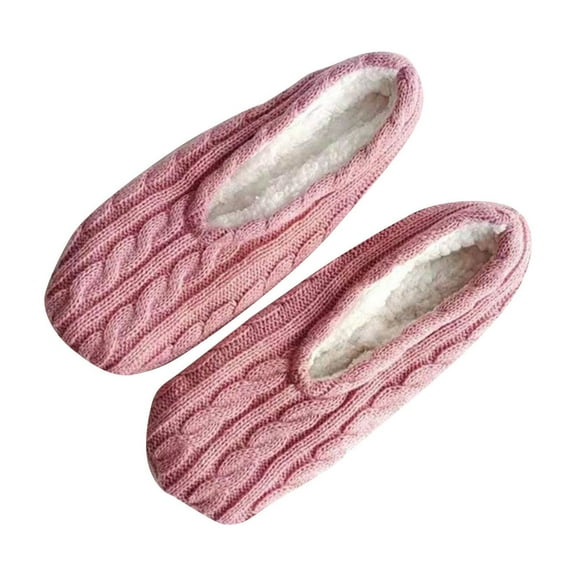 Thick Warm Fuzzy Slippers for Women Men Indoor Fluffy Sherpa Lined, Winter House Shoe Socks Non-Slip Soft Soles, Cozy Christmas Gifts