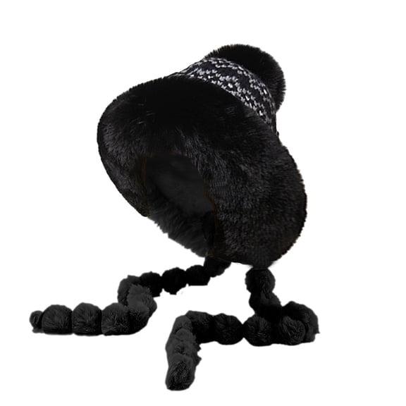 Thick Warm Knitted Winter Hat, Fleece-lined, Cute Earm-covered, Windproof Wool Beanie, Cozy and Stylish Face Covering for Ultimate Cold Weather Protection