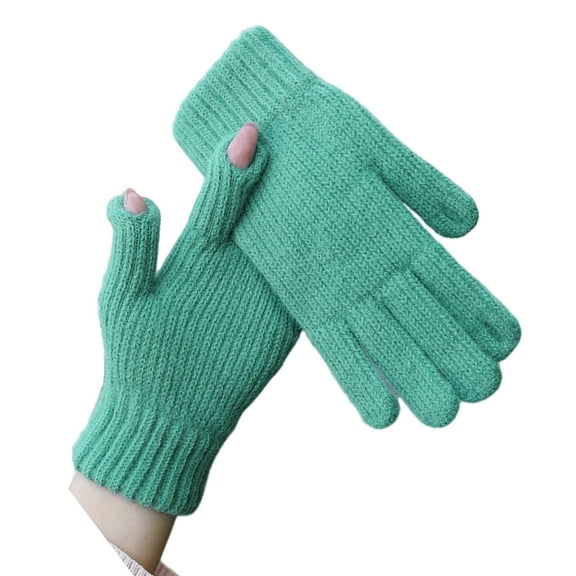 Thick Warm Lining Gloves Windproof Warmth Insulation Comfortable Stretch Finger Hole Gloves For Adult Outdoor Activity