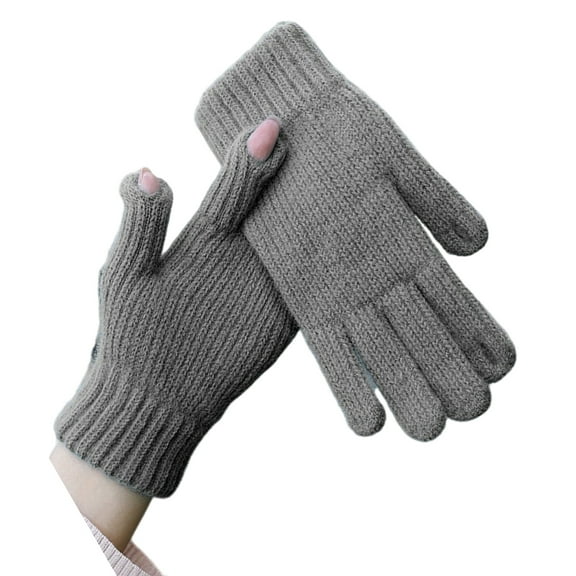 Thick Warm Lining Gloves Windproof Warmth Insulation Comfortable Stretch Finger Hole Gloves For Adult Outdoor Activity
