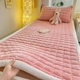 thumbnail image 1 of Thick Warm Mattress Pad Soft Bedding Topper for Single Bed Lounging, Pink, 1 of 6
