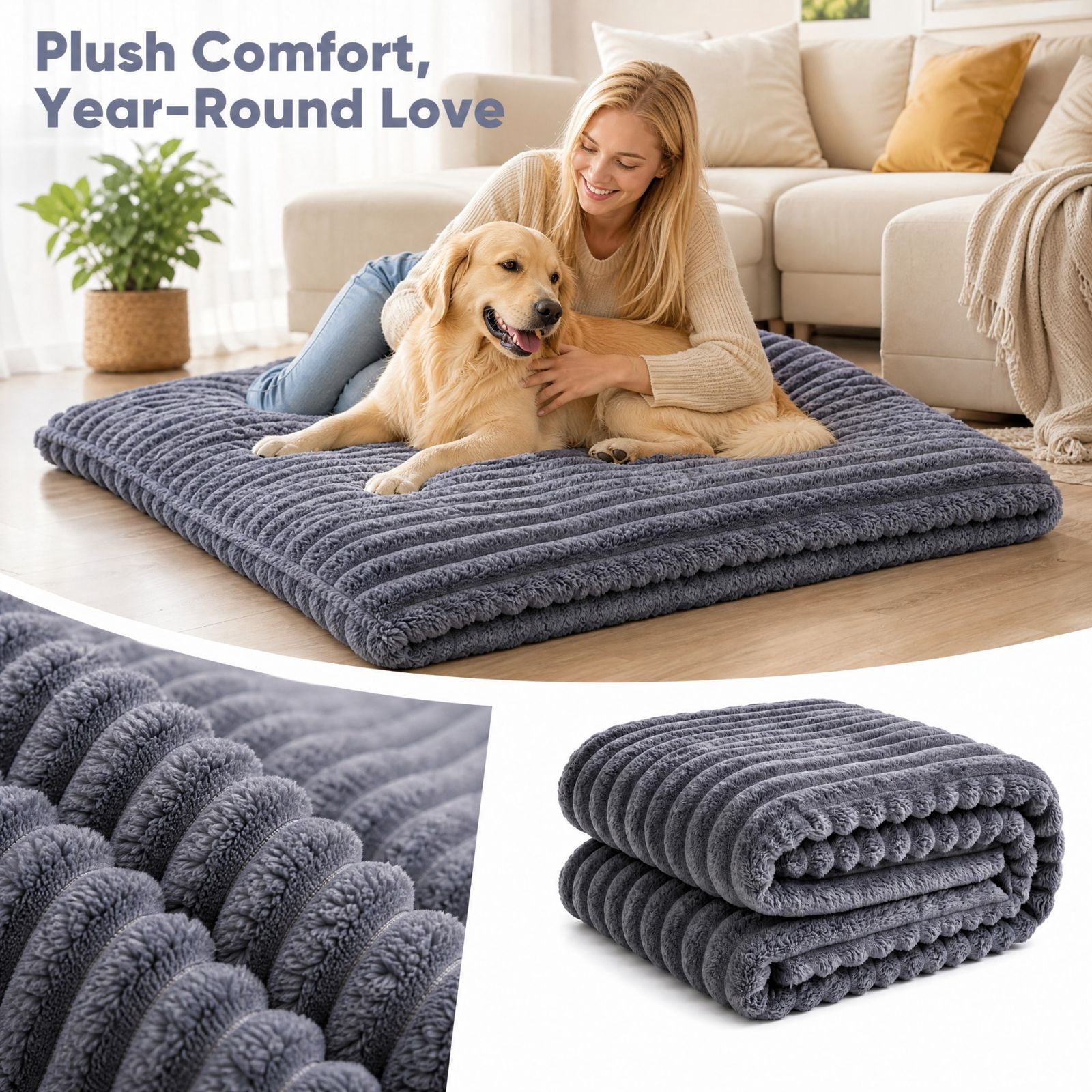 Thick Warm Pet Blanket and Bed Mat for Cats and Dogs, Cozy Indoor ...