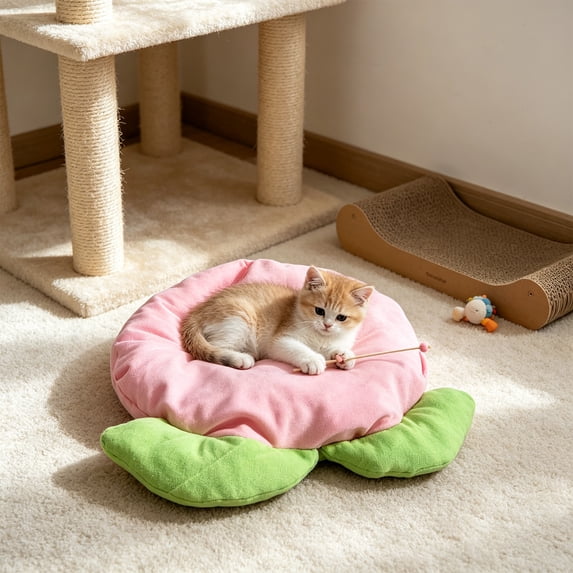 Thick Warm Pet Mat for Dogs Cats, Soft Comfortable Sleeping Pad with Non-Slip Bottom, Machine Washable Pet Bed Mat for Kennel Sofa Crate Floor, All Season Warm Pet Cushion for Indoor