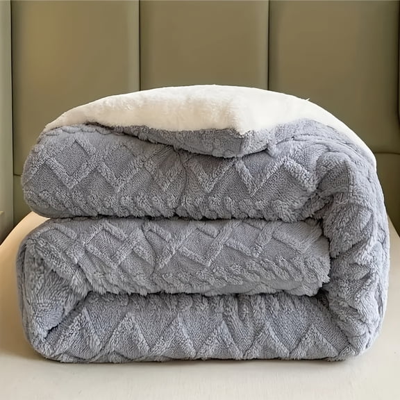 Thick Warm Plush Reversible Comforter, Ultra‑Soft Fluffy All‑Season Bedding Comforter, Machine Washable Cozy Bedding for Bedroom, Guest Room and Hotel Use