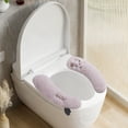 thumbnail image 1 of Thick and Warm Toilet Seat Cushion Cover - with Sticky Toilet Seat Cushion - Washable and Reusable Mat for Winter - Double Flap Separation,Back Adhesive, Soft and Protective （Purple）, 1 of 6
