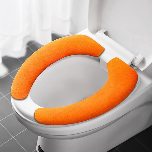 Thick and Warm Toilet Seat Cushion Cover - with Sticky Toilet Seat Cushion - Washable and Reusable Mat for Winter - Double Flap Separation, TPR Back Adhesive, Soft and Protective