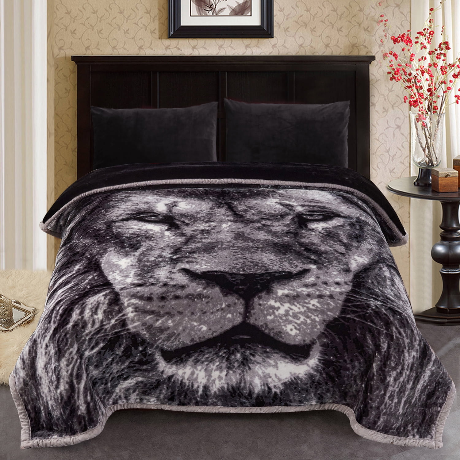 "J M L Korean Size Heavy Plush Mink King Size Blanket, 2 Ply, 85""x93"", 10lb Warm Winter Fleece