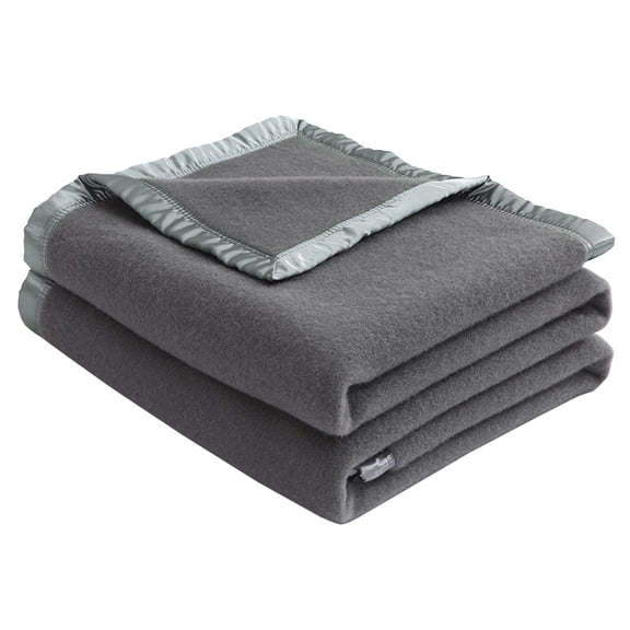 Thick Warm Wool Blankets,500GSM Heavy Blanket,100% Wool Blanket Twin Size,Wool Blanket Camping,Twin Wool Blankets for The Bed,Wool Outdoor Blanket(Dark Grey,80x60In)