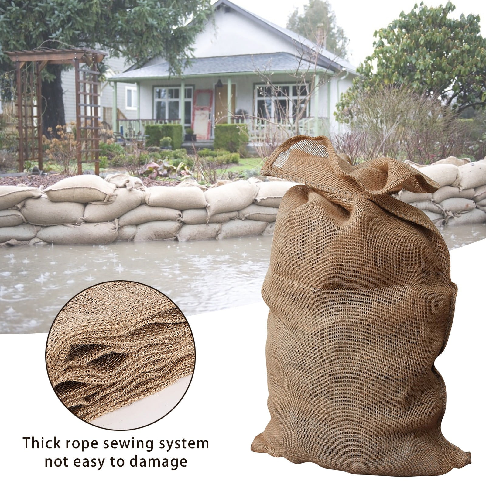 Thick White Film Woven Bag Flooding Sandbag Packaging outside Covering