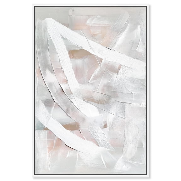 Thick White Texture I Canvas White Wall Art by Art Remedy, White Frame, 16 x 24