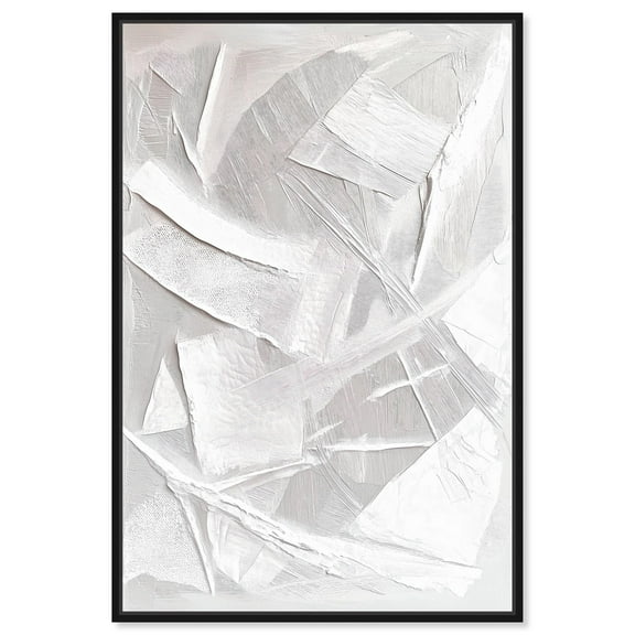 Thick White Texture II Canvas White Wall Art by Art Remedy, Black Frame, 10 x 15