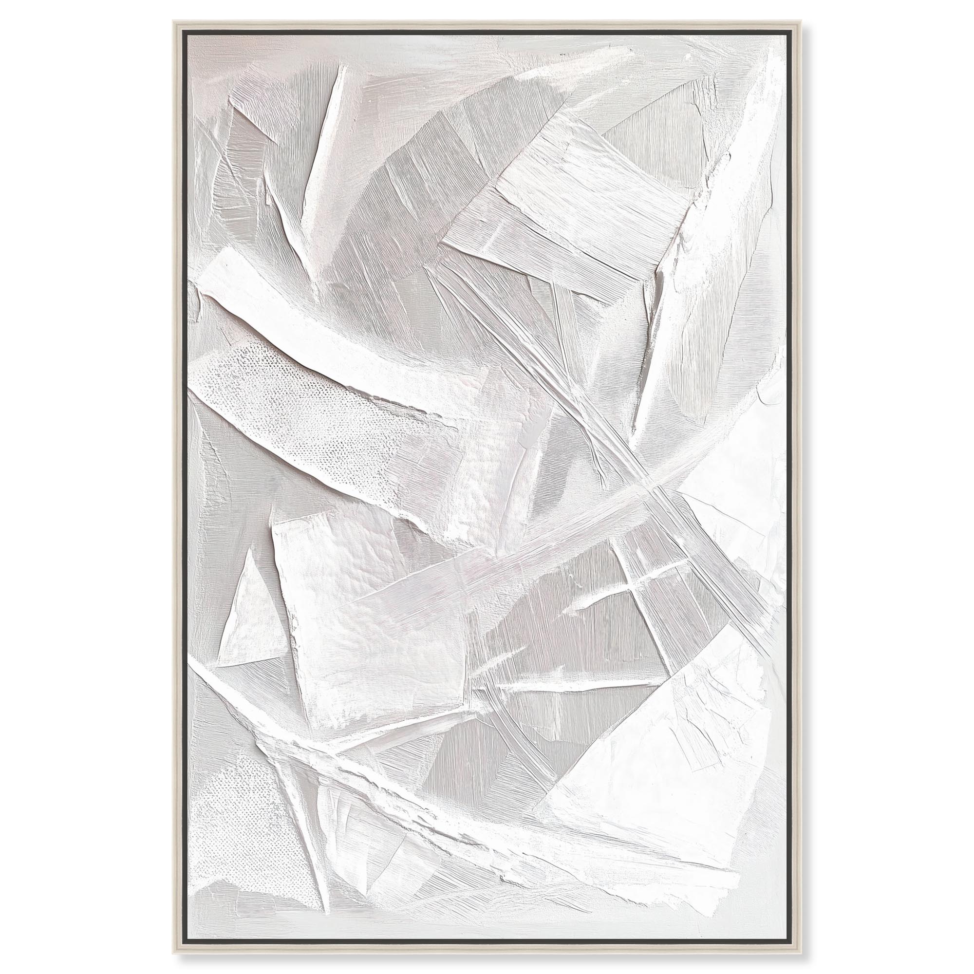 Thick White Texture II Canvas White Wall Art by Art Remedy, Silver Frame, 16 x 24