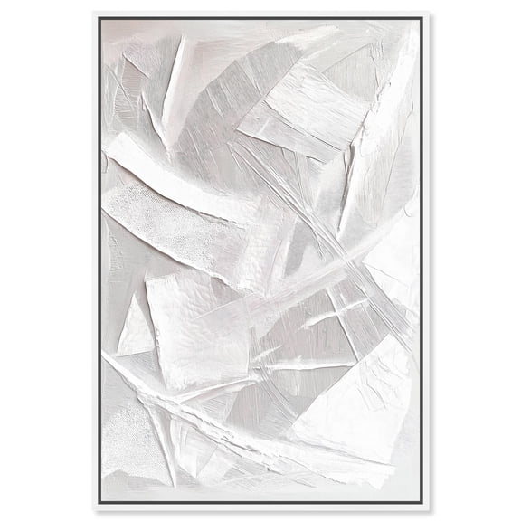 Thick White Texture II Canvas White Wall Art by Art Remedy, White Frame, 16 x 24