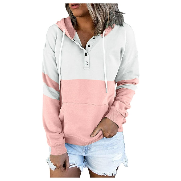 Bkolouuoe Thick Womens Hoodies Pullover Ladies Casual Fall Winter Pocket Floral Print Long Womens Hooded Pullover Hoodie, Women's, Size: 2XL, Beige
