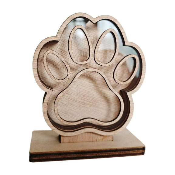 Thick Wooden Pet Hair Keepsakes Display Box Handcrafted Furs Container Memorial Gift For Dog Cats Owners Home Decors