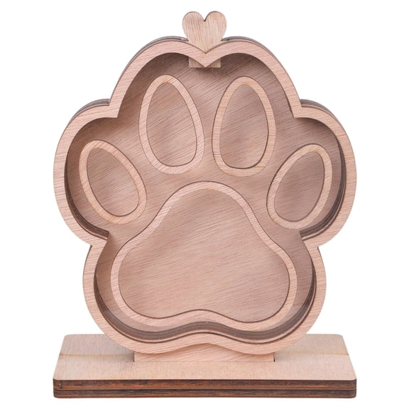 Thick Wooden Pet Hair Keepsakes Display Box Handcrafted Furs Container Memorial Gift For Dog Cats Owners Home Decors