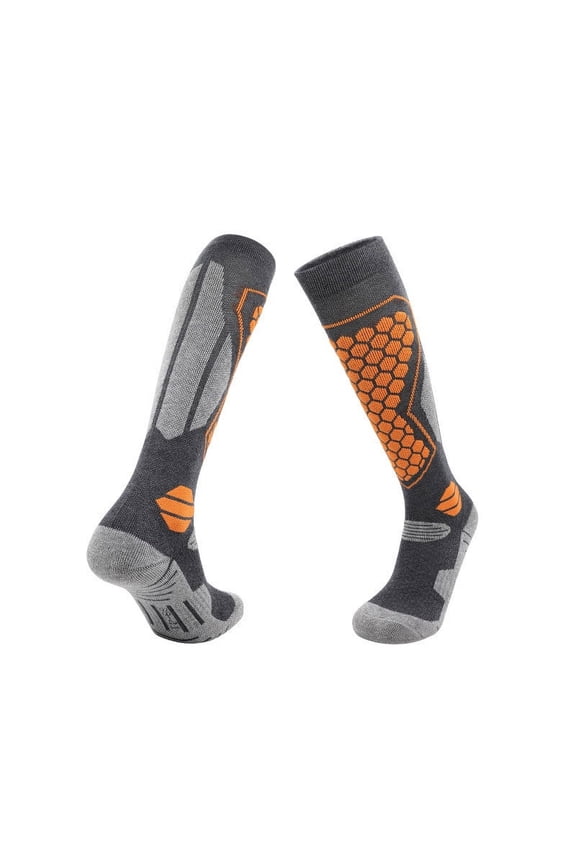 Thick Wool Ski Socks for Men Women | Long Warm Towel Bottom Sports Snow Socks • Cushioned Comfort • Funny Face Design • Moisture-Wicking • 1 Pair