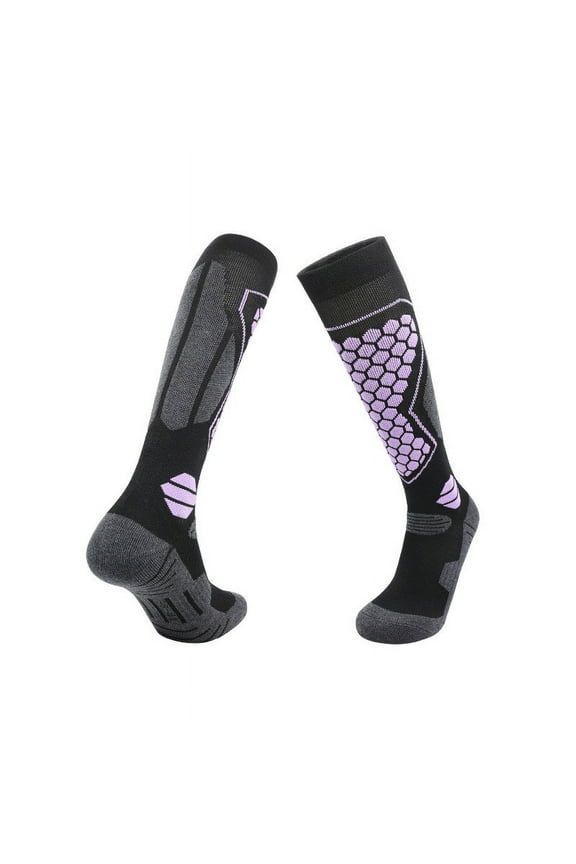 Thick Wool Ski Socks for Men & Women – Warm Long Towel Bottom Sports Snow Socks • Fun Face Design • Cozy Elastic Winter Sleep Slipper Sock (1 Pair)