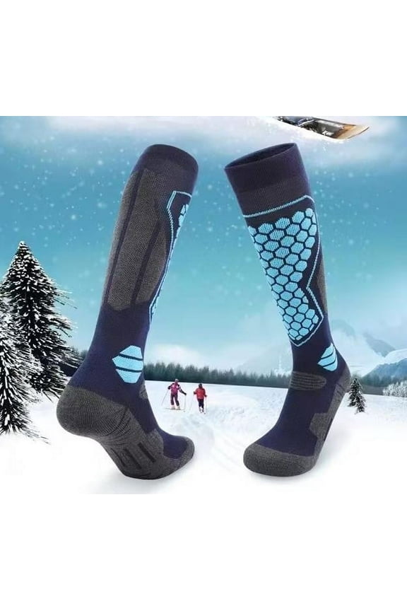 Thick Wool Ski Socks for Men & Women – Warm Long Towel Bottom Sports Snow Socks • Fun Face Design • Cozy Elastic Winter Sleep Slipper Sock (1 Pair)