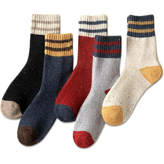 Thick Wool Socks for Women Winter Vintage Warm Casual Crew Socks Soft and Comfortable