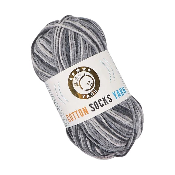 Thick Wool Yarn Handmade DIY Craft Yarn 3-Ply Dyed Sock Yarn Soft Milk Cotton Yarn For Scarf Sweater Coat Knitting Projects,1 PC,Grey