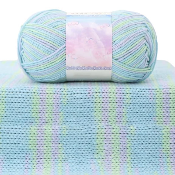 Thick Wool Yarn for Knitting Crochet - Tie-dye Color Palette, Soft Cotton Material, Durable Craft Yarn for Youngster Blankets and Garments, topliu