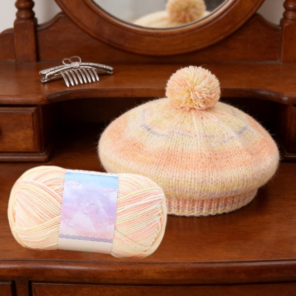 Thick Wool Yarn for Knitting - Tie-dye Color Palette, Soft Cotton Material, Beginner-friendly Crafting, Diy Junior Blanket and Scarf Projects