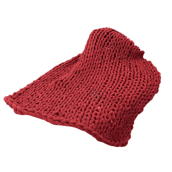 Thick Yarn Bulky Soft Warm Blanket Handmade Knitting Home Decor