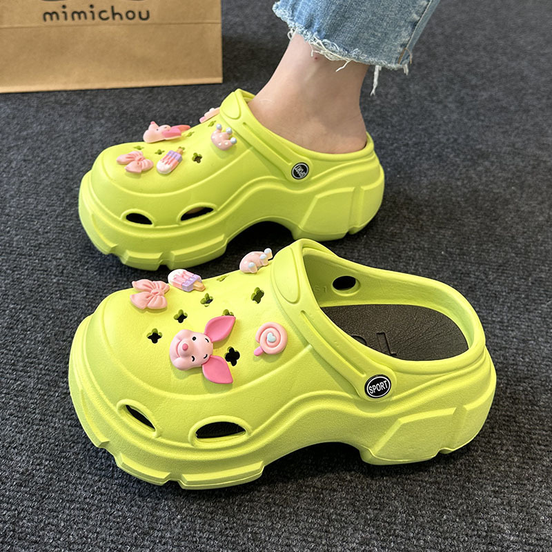 Thick bottom hole shoes summer wear 2024 new net red thick bottom high