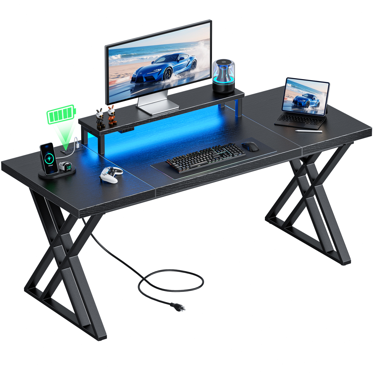 Thick desktop board computer desk -180 BLACK - Walmart.com