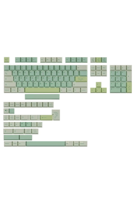 Thick pbt Keycaps 143 Keys GinkgoTheme CherryProfile Keycap Set For Mechanical Keyboard Caps Nature Green