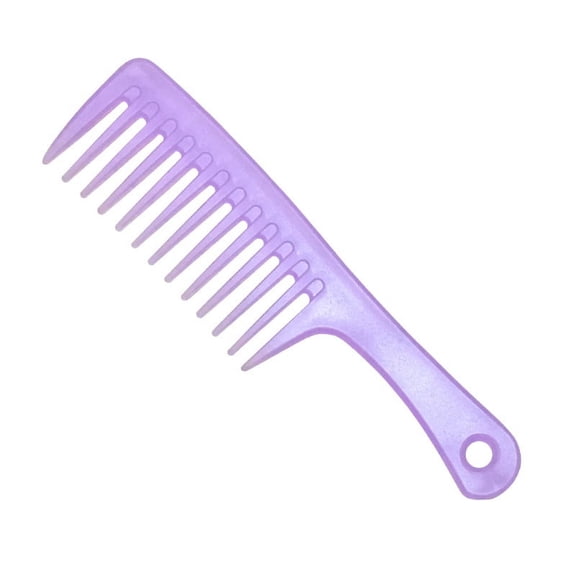 Thick plastic big knife comb big hair comb big tooth comb massage comb plastic comb shampoo comb-Pink Purple