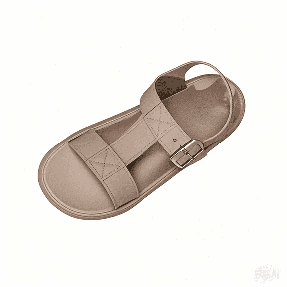 Thick-soled Sandals for Women Soft Cozy Strappy Slingback Open Toe Breathable Wedges Summer Buckle Low Heel Slippers