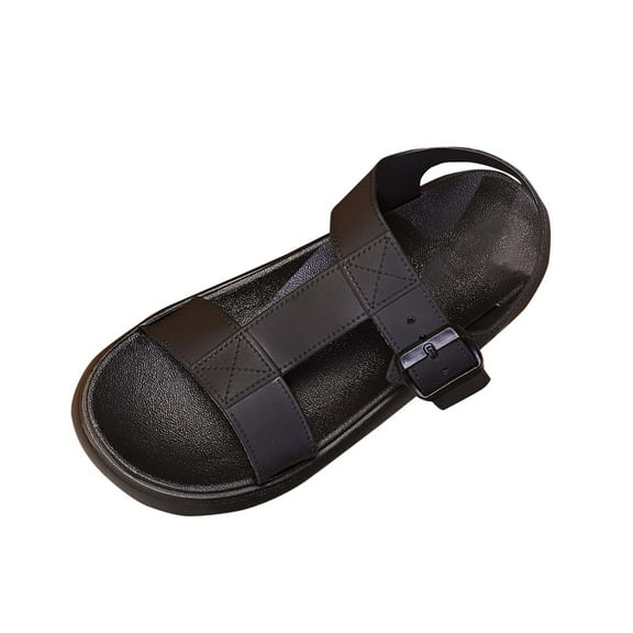 Thick-soled Sandals for Women Soft Cozy Strappy Slingback Open Toe Breathable Wedges Summer Buckle Low Heel Slippers