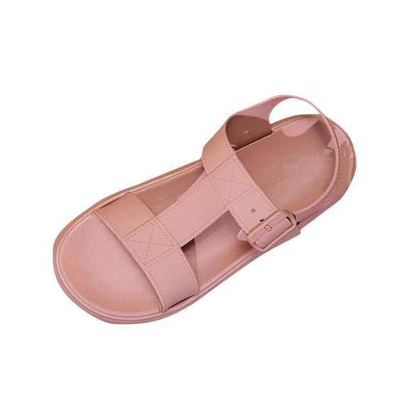 Thick-soled Sandals for Women Soft Cozy Strappy Slingback Open Toe Breathable Wedges Summer Buckle Low Heel Slippers