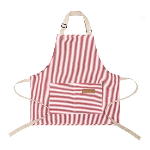Thick striped children's apron with tool insert bag for 2-6 years old, suitable for baking oil painting anti fouling artifact - pink and white stripes