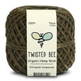 thumbnail image 1 of Thick x 200ft, Organic Hemp Wick with Natural Beeswax Coating | Twisted Bee, 1 of 7