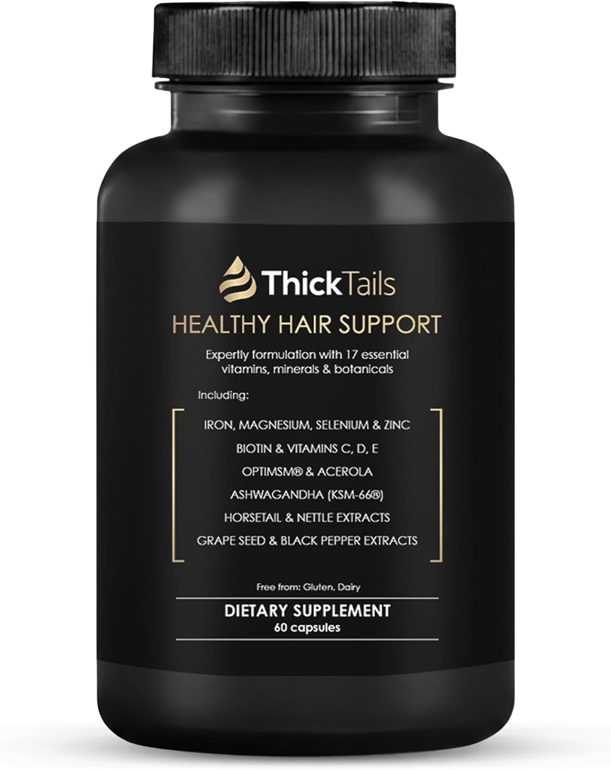 ThickTails Hair Growth Vitamins Pills for Women - Hair Loss DHT Blocker Supplement - 60 Capsules