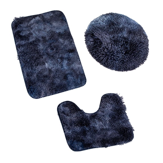 Thicken 3 Piece Bathroom Rug SetU-Shaped Contour Rug, Mat and Toilet Lid Cover,Water Absorbent Soft Microfiber Shaggy Bathroom Mat,for Tub, Shower, Bath Room,Machine Washable