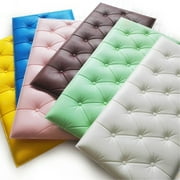 Thicken 3D Wall Panels Peel and Stick Wall Cushioning Anti-collision Mats for Bedroom 24x12inch Blue,Clearance