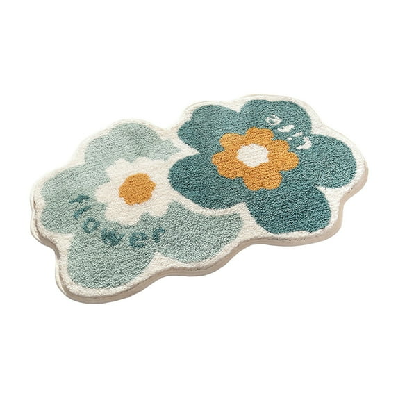 Thicken Bathroom Rugs Colorful Abstract Flower Bath Mat Non Slip Water Absorbent Boho Bath Rug Soft Microfiber Machine Washable Floor Mats for Tub Bathroom Indoor Doormat,15.7"x23.6"