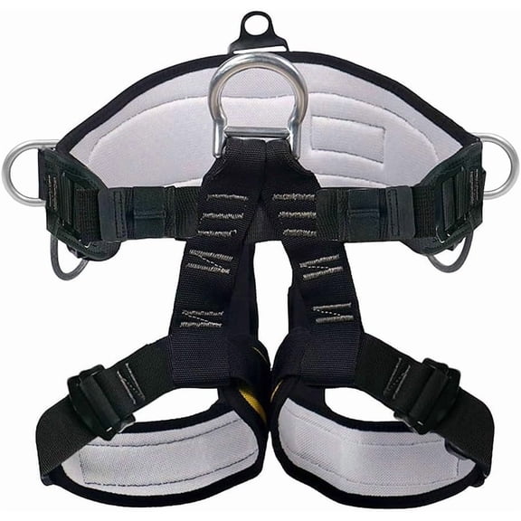 Thicken Climbing Harness, Protect Waist Safety Harness Gear, Wider Half Body Harness for Roofing Fire Rescuing Rock Climbing Rappelling Tree Climb