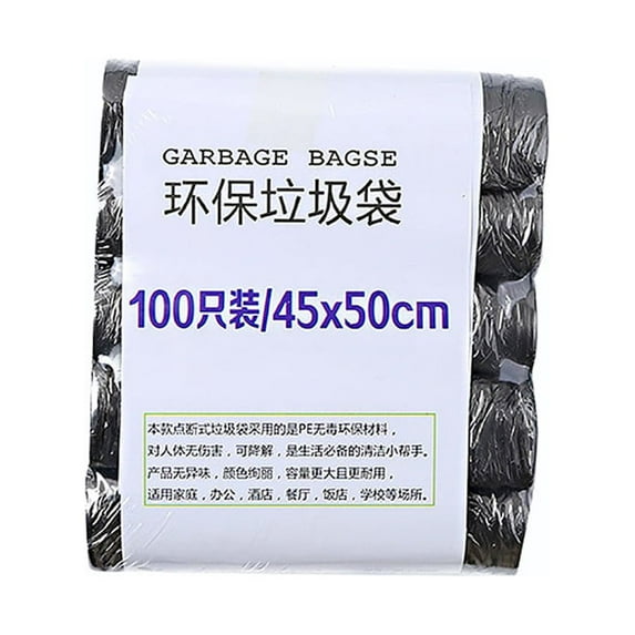 Thicken Disposable Trash Bags, 100 Pcs, 17.7"×19.7", Heavy-Duty & Unscented Garbage Bags for Kitchen Use, Leak-Proof & Durable for Daily Disposal