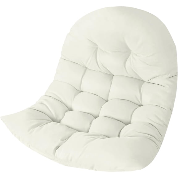 Thicken Egg Chair Cushion Replacement, Outdoor Hammock Swing Cushions with Ties, Hanging Wicker Basket Seat Pad with High Elasticity PP Cotton, for Garden Patio Porch Furniture (Only Cushion)