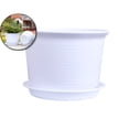 thumbnail image 1 of Thicken Flowerpot Plant Pot Planter Flower Pot with Saucer for Garden Plant Pot Home Decoration(White), 1 of 6