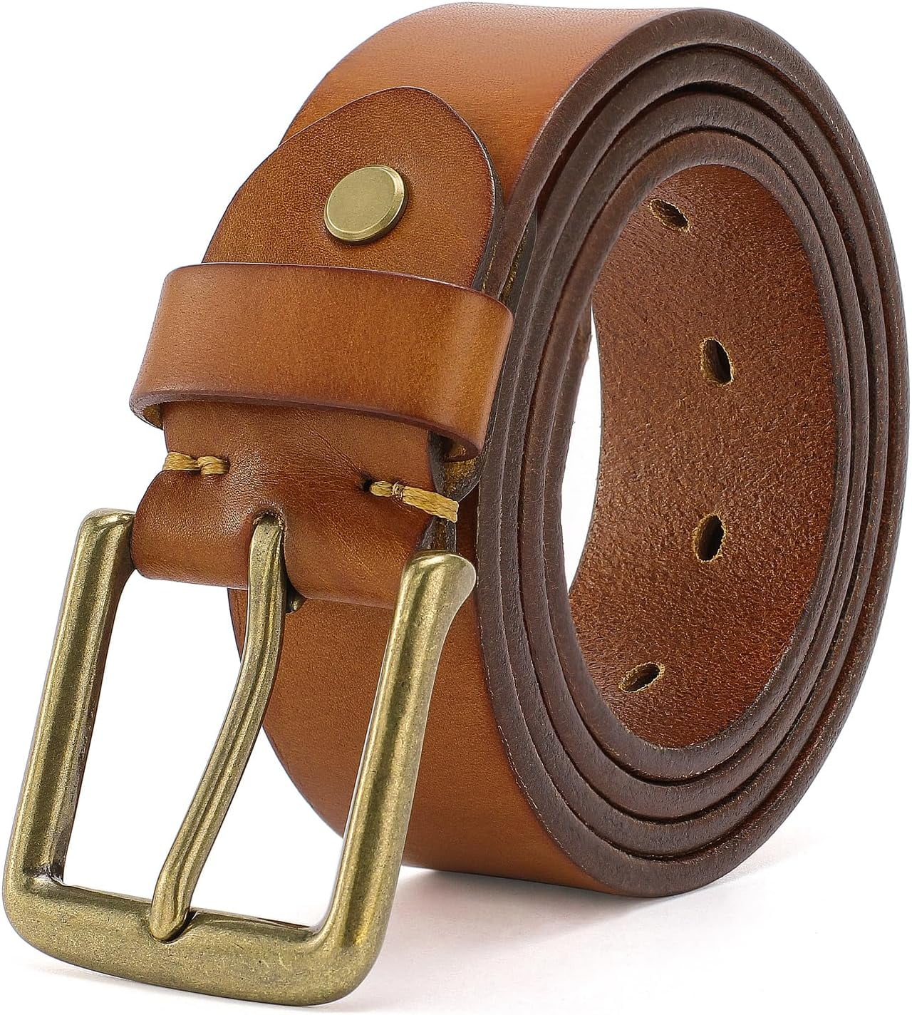 WOLFANT Heavy Duty Leather Belt For Men – Real Italian Full Grain, Solid & Timeless