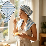 Thicken Hair Towel Wrap - Super Soft, Fast Drying Turbans for Long, Thick, Curly Hair - Anti Frizz Wrap with Elastic Strap